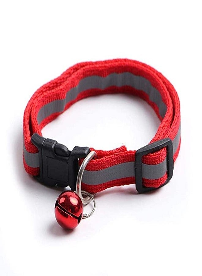 Pups&Pets Reflective Cat Collar - 10 MM Adjustable Nylon Cat Safety Collars with Bell for Small Dogs, Puppies and Cat - Color As Per Availability - 1 Pcs in Pack - Image 2